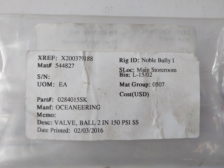Oceaneering 0284015-sk Seal Kit