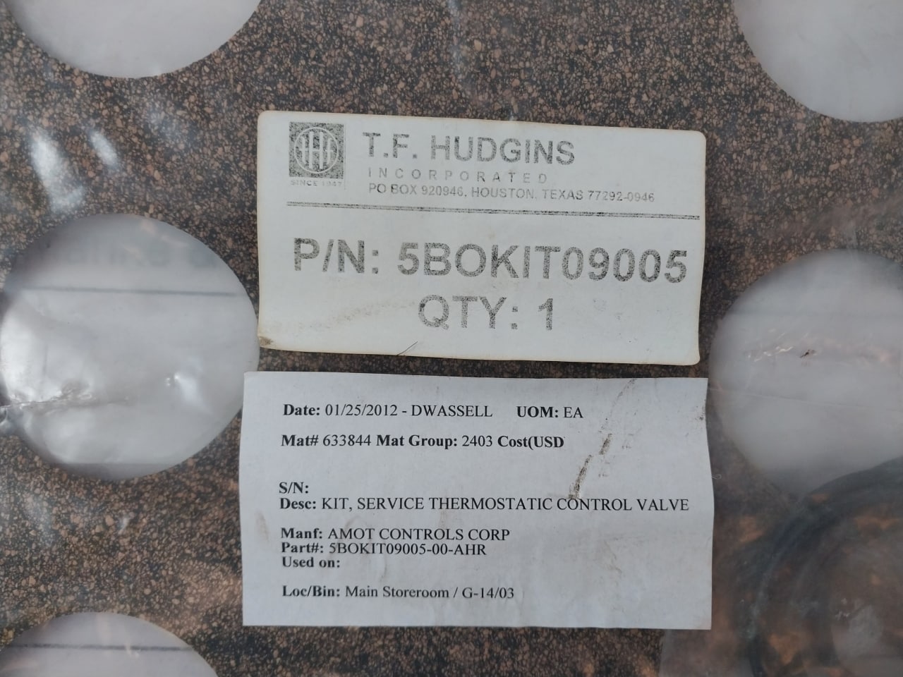 Amot Controls 5Bokit09005 Service Kit