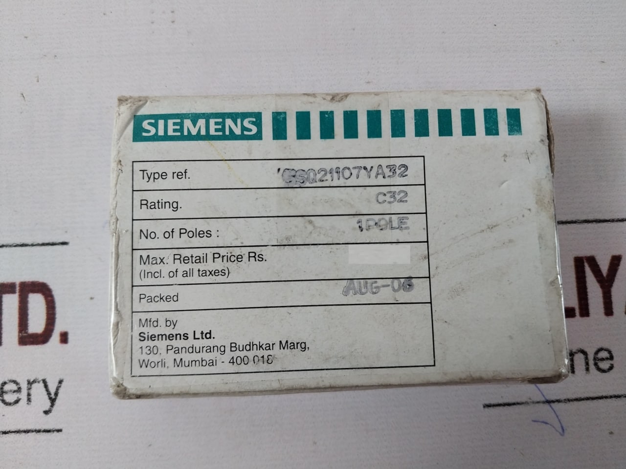 Siemens 5Sq21 50 Hz