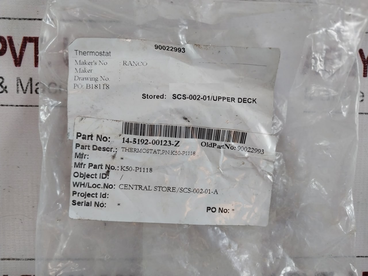 Ranco K50-p1118 Thermostat