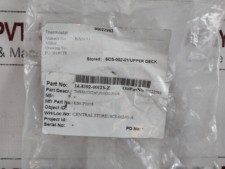 Ranco K50-p1118 Thermostat