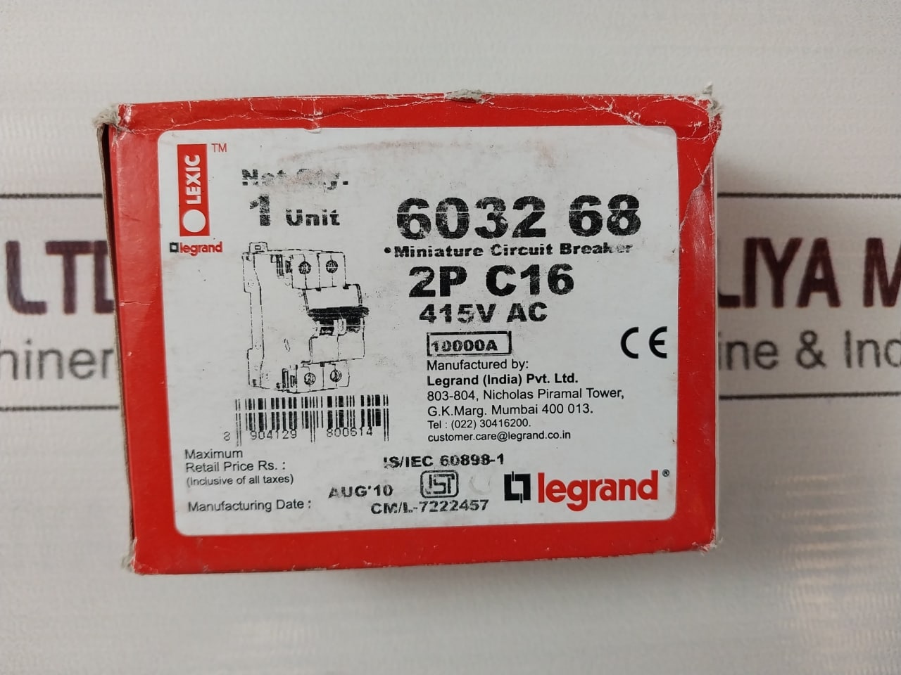 Legrand C16 Miniature Circuit Breaker 415V Ac 50/60Hz
