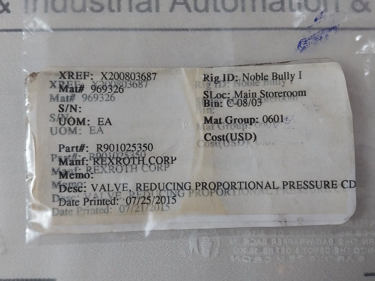 Rexroth R901025350 Pressure Reducing Valve 3Drep 6 C-22/25Eg24Xej/V