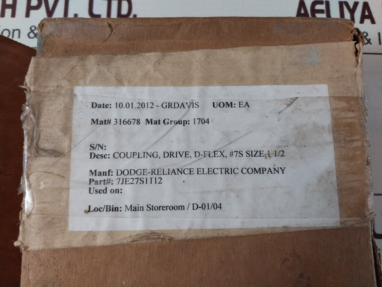 Baldor Dodge D-flex Coupling 7S 1-1/2” Flang 7Je27S1112