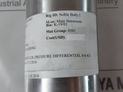 Paine Electronics 214-60-160-01 Pressure Transmitter 0354002 Rev.Ab 0-6,000 Psid