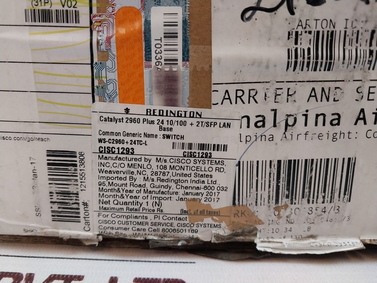 Set Cisco Catalyst 2960 Plus Series Ws-c2960+24Tc-1 Switch 100-240V