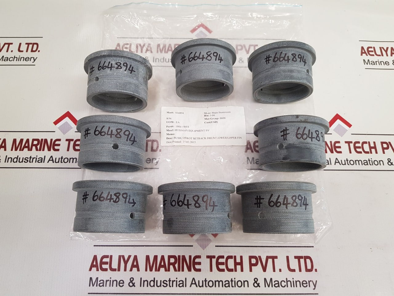 Huisman 664894 Bush, Orkot Setback Drum Lower/Upper Fin 10003784A