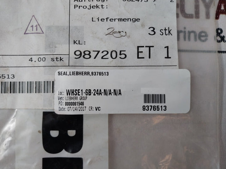 Lot Of 2X Liebherr 9376 513 Dichtung Seal