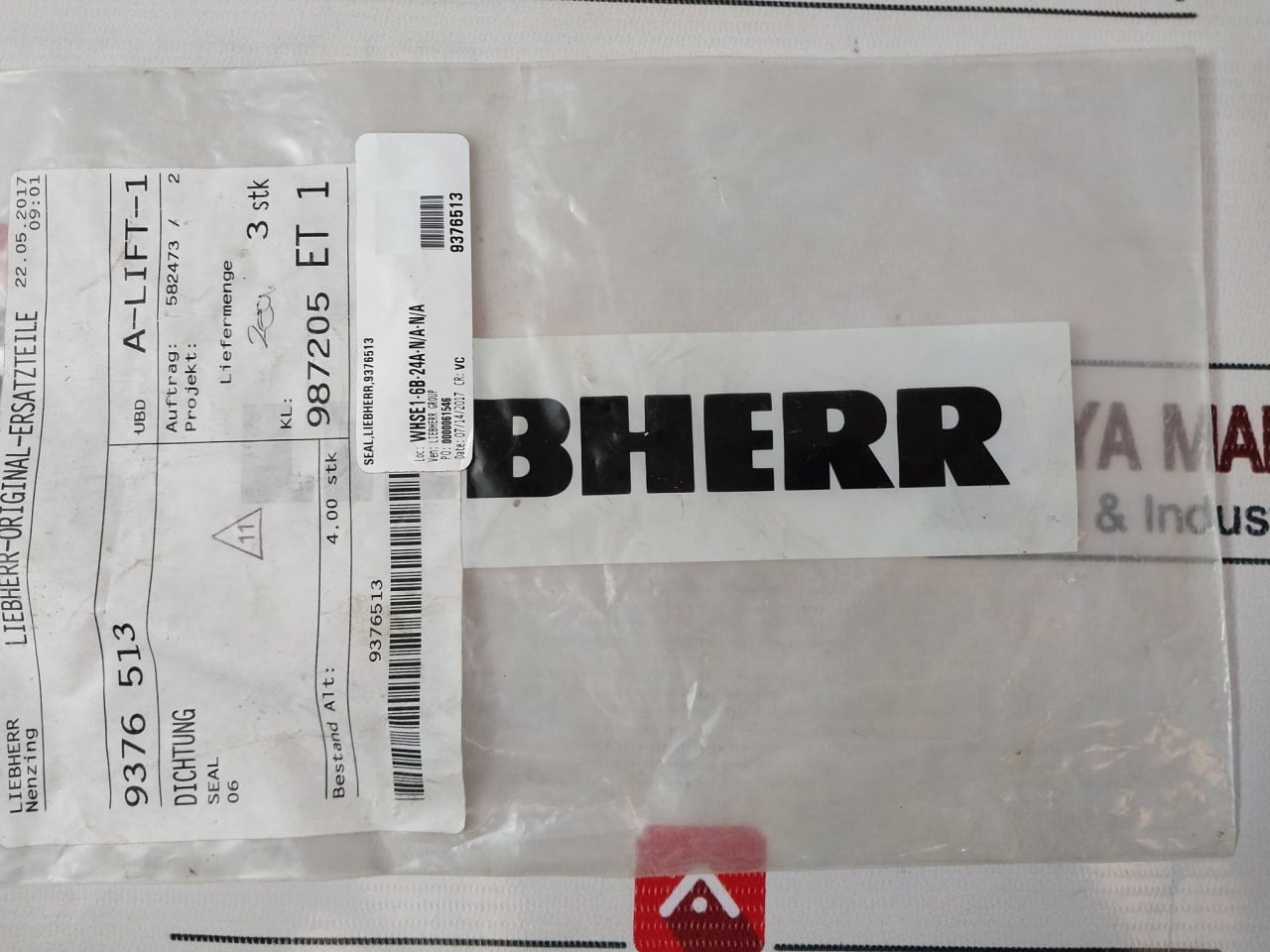 Lot Of 2X Liebherr 9376 513 Dichtung Seal