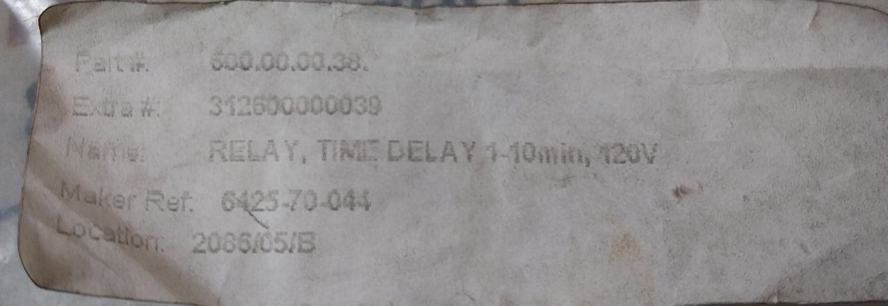 Tyco Cb-1006B-70 Time Delay Relay 240 Vac 1.0-10 Min 6425-70-0044 Rev 2