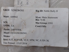 Oceaneering 100755-rk Repair Valve Kit
