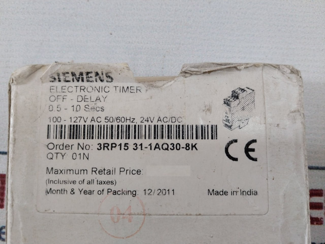 Siemens 3Rp1531-1Aq30 Electronic Timer 24V Ac/Dc