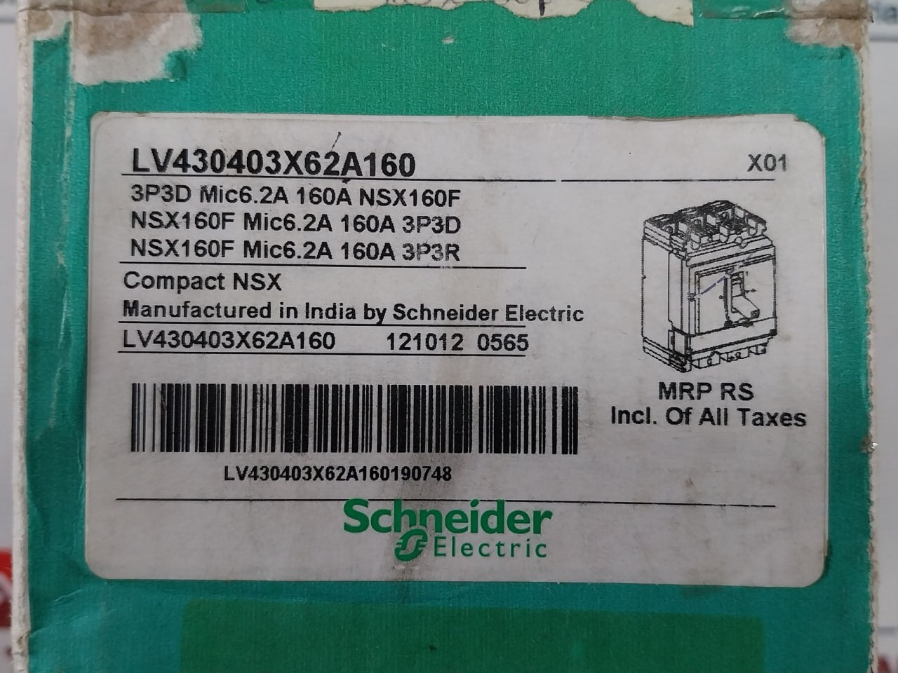 Schneider Electric Nsx 160F Circuit Breaker Micrologic Trip Unit