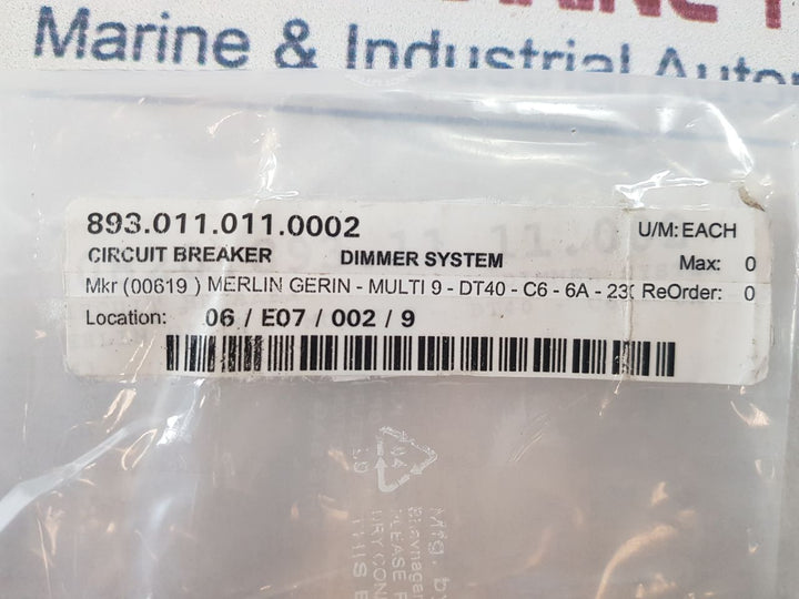 Merlin Gerin Dt40 Circuit Breaker 893.011.011.0002