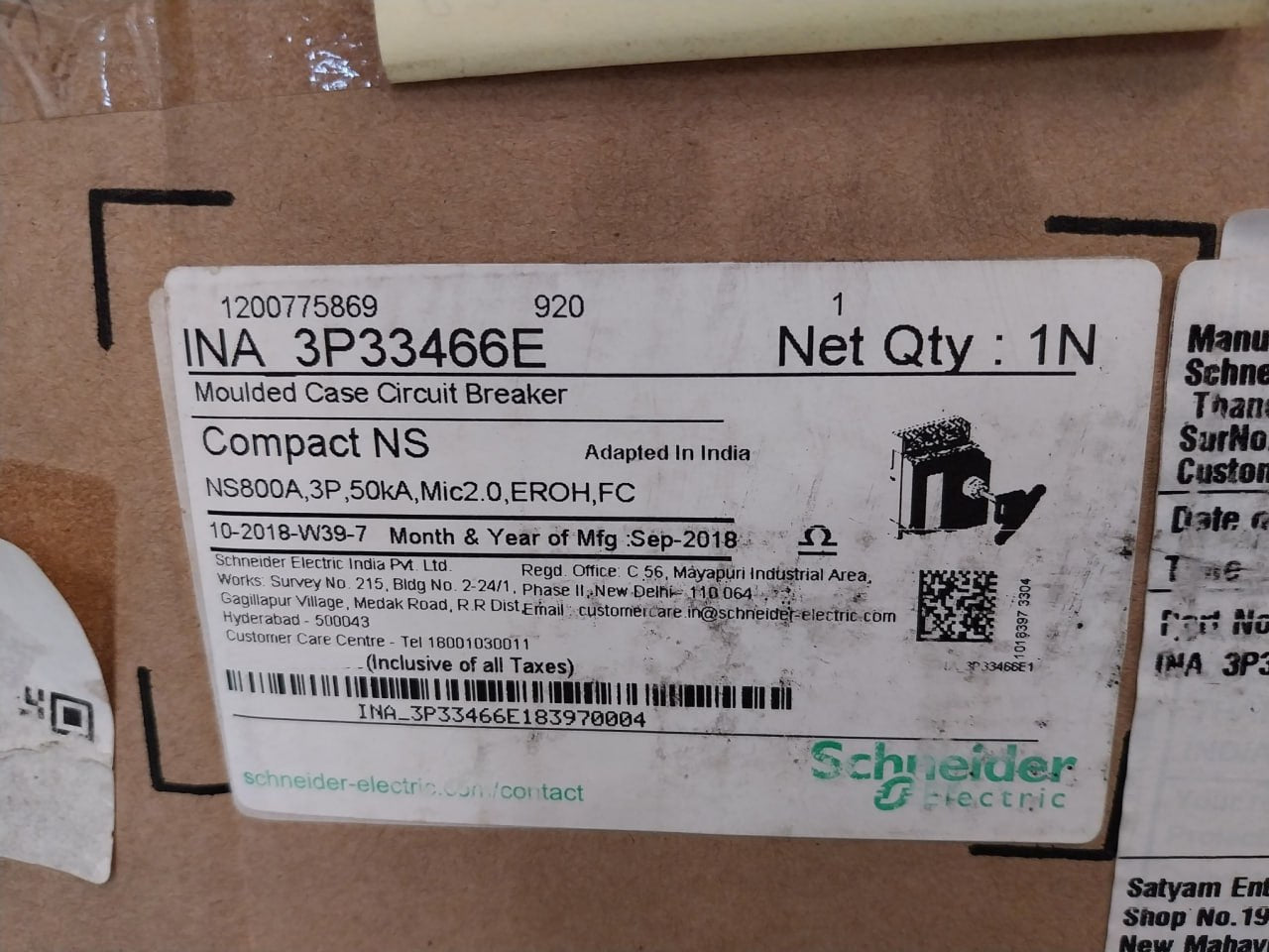 Schneider Electric Ns800 N Moulded Case Circuit Breaker