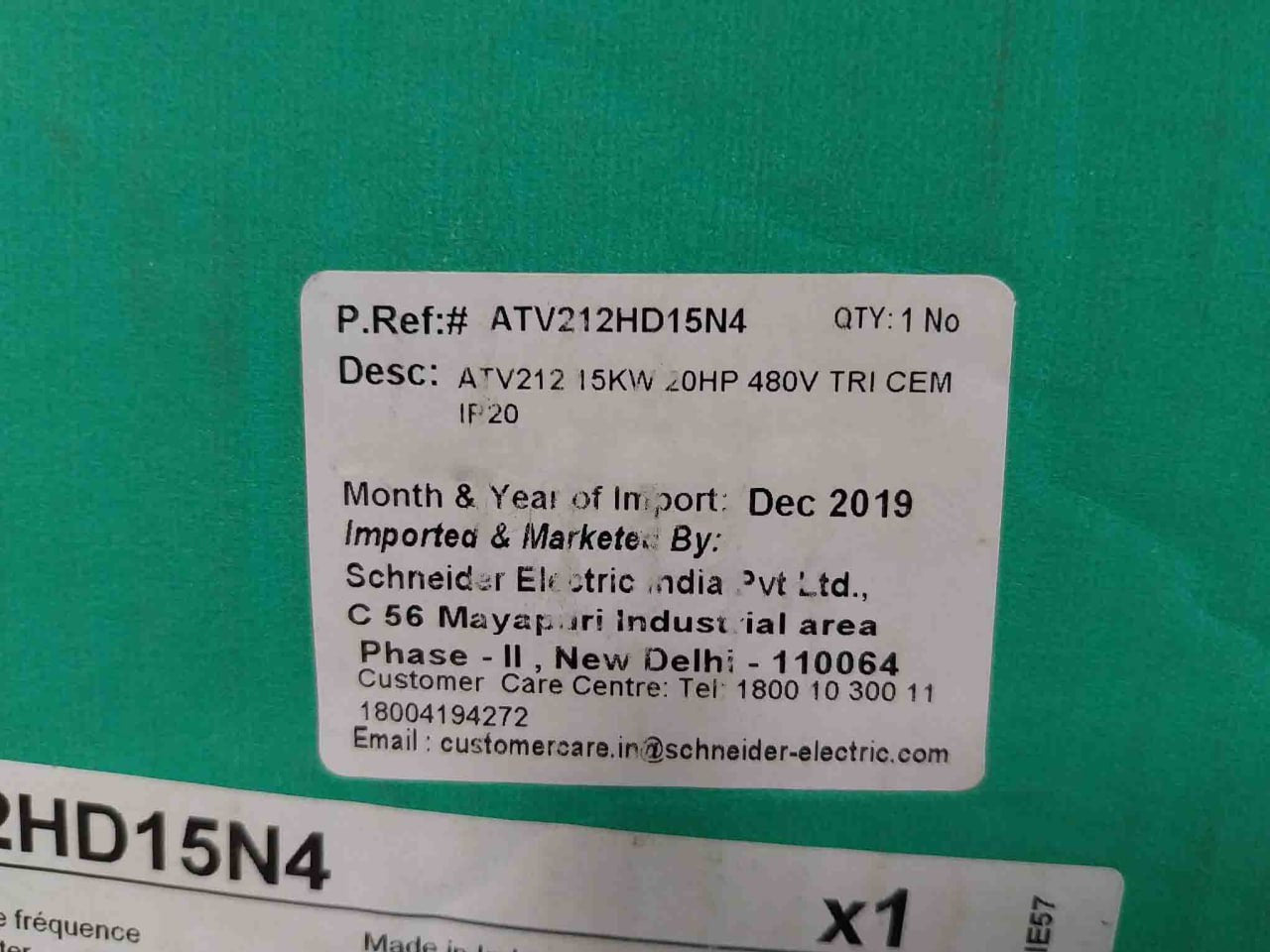 Schneider Electric Atv212Hd15N4 Inverter Drive