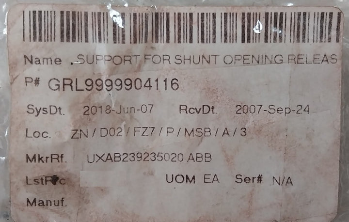 Abb Uxab239235020 Shunt Opening Release And Undervoltage Release