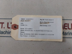 Swagelok Ss-16-rb-4 Reducing Bushing Pipe Hex 1 In Mnpt X 1/4 In Fnp