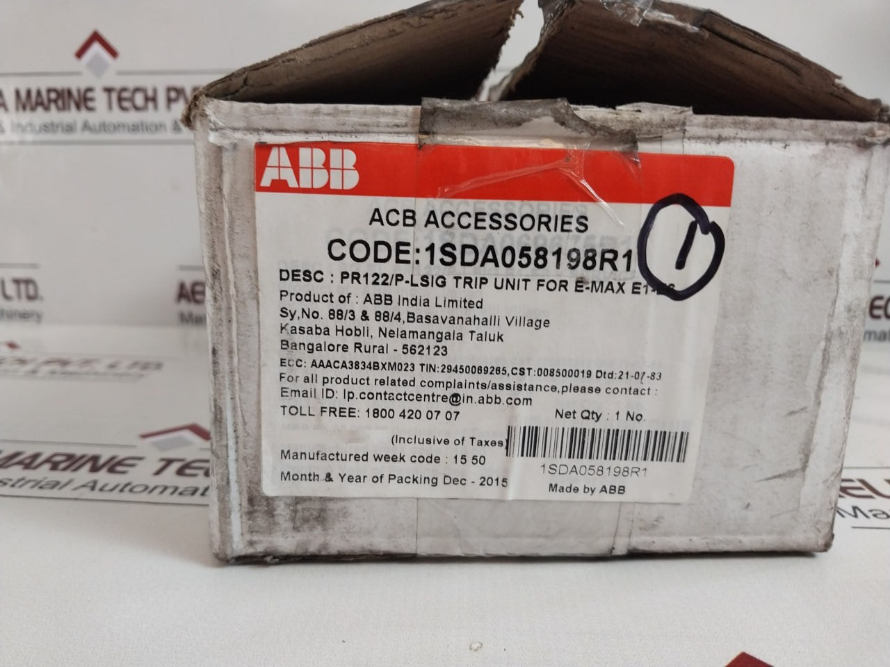 Abb Sace Pr122/P-lsig Overcurrent Release With Pr 030/B Battery Unit Holder Set