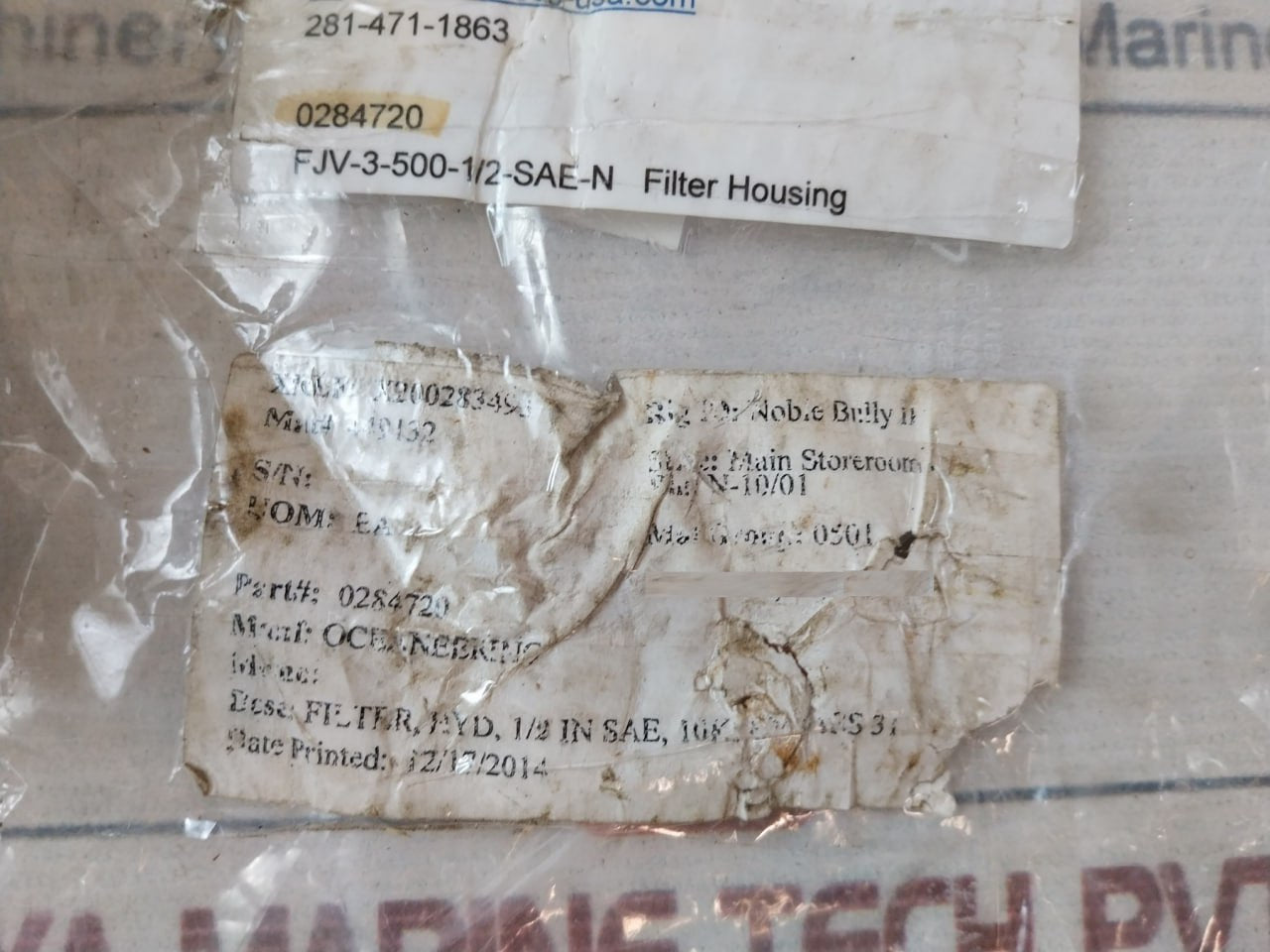 Oceaneering Fjv-3 Filter Housing