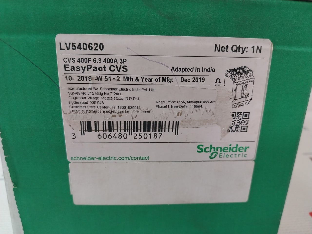 Schneider Electric Cvs400F Circuit Breaker 400A