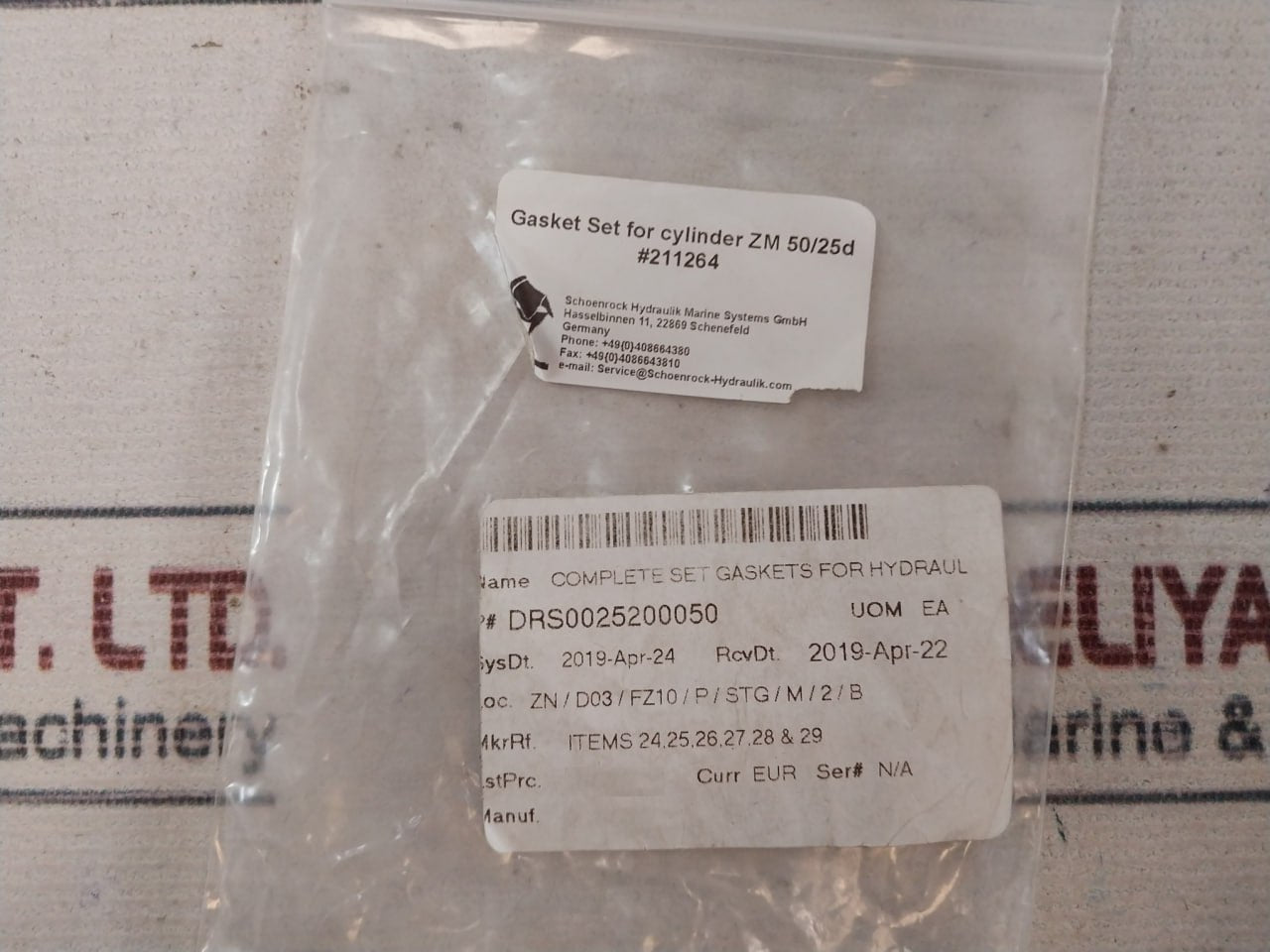 Schoenrock 21126 Cylinder Gasket Set Drs0025200050