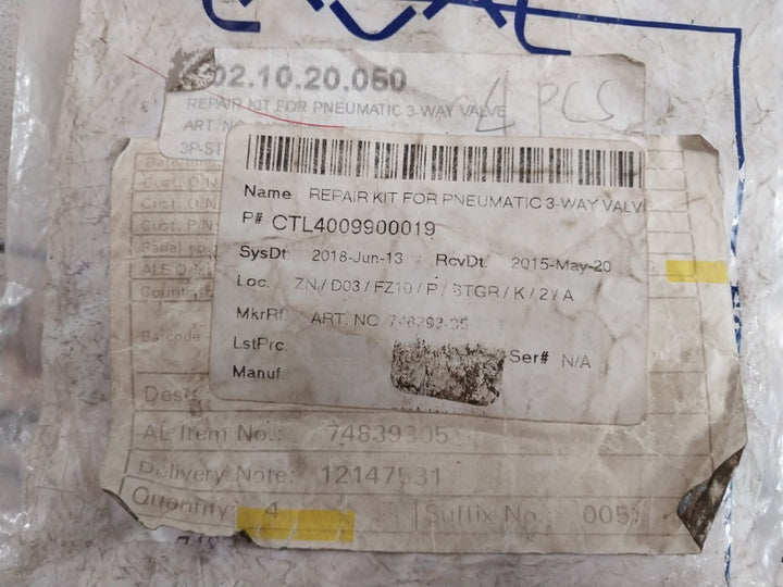 Alfa Laval 748393-05 Repair Kit For Pneumatic 3-way Valve