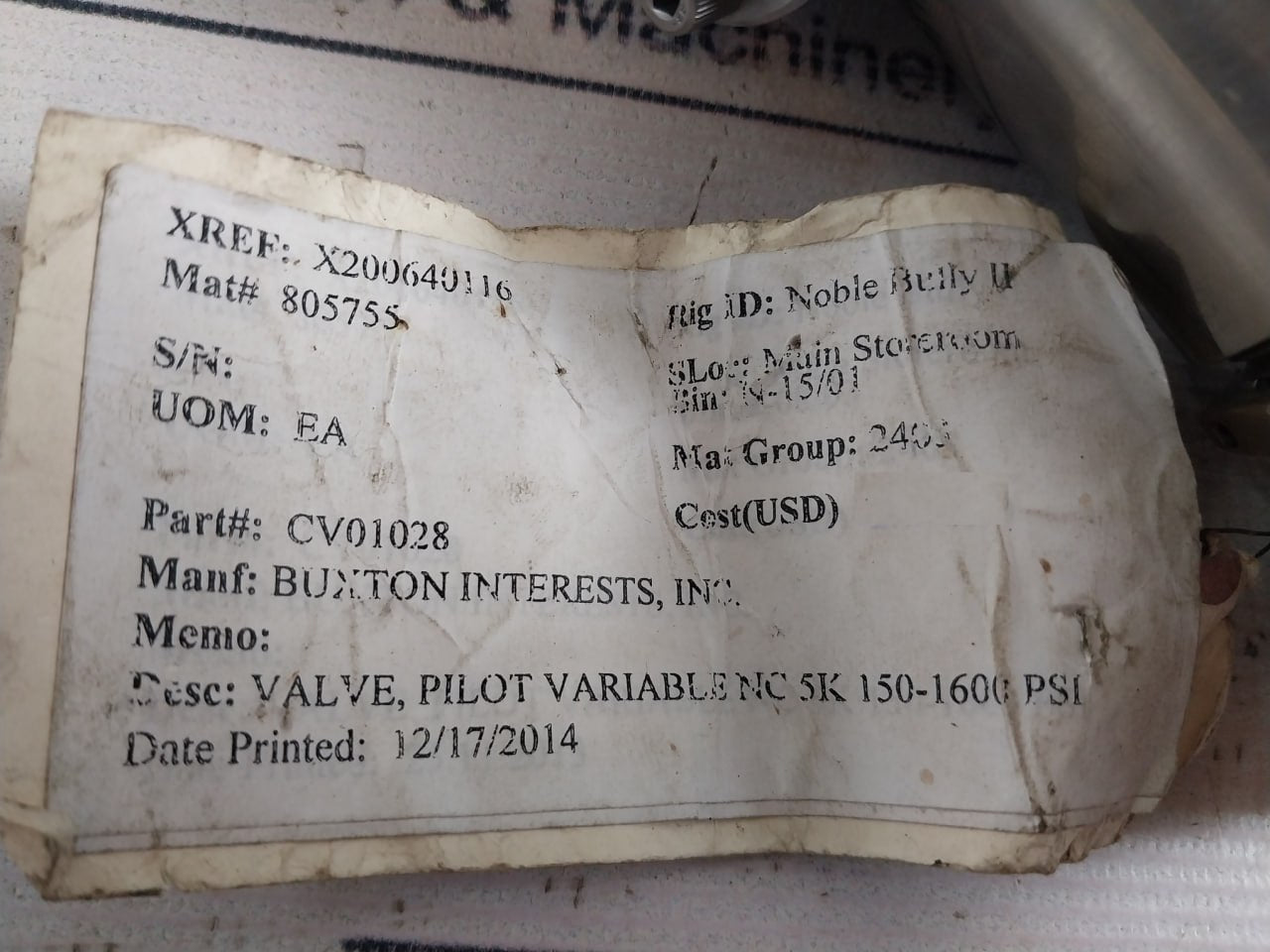 Dtl Technologies Cv01028 Variable Pilot Valve