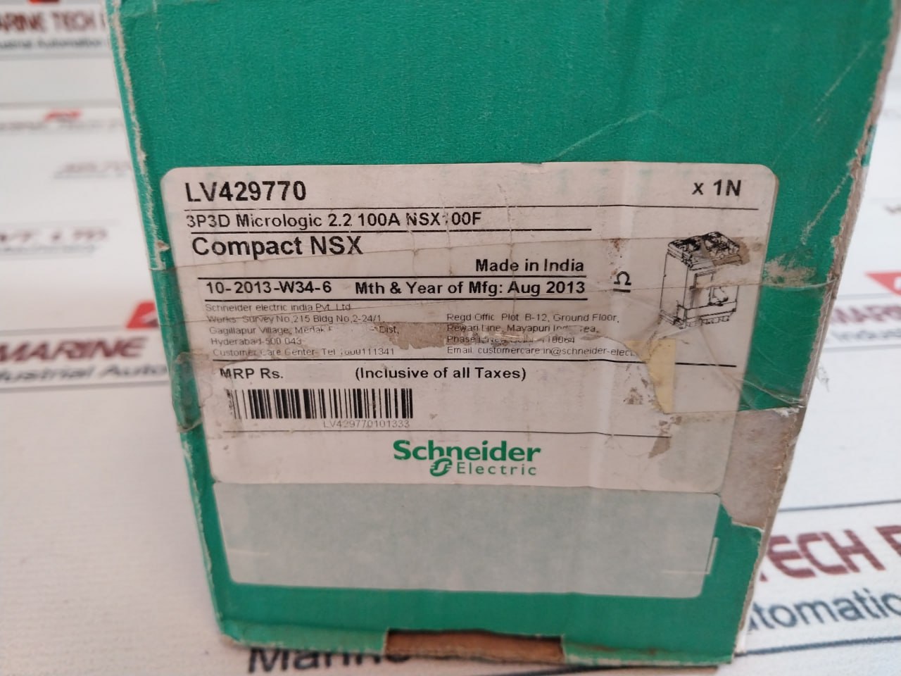 Schneider Electric Lv429770 Circuit Breaker Nsx 100F