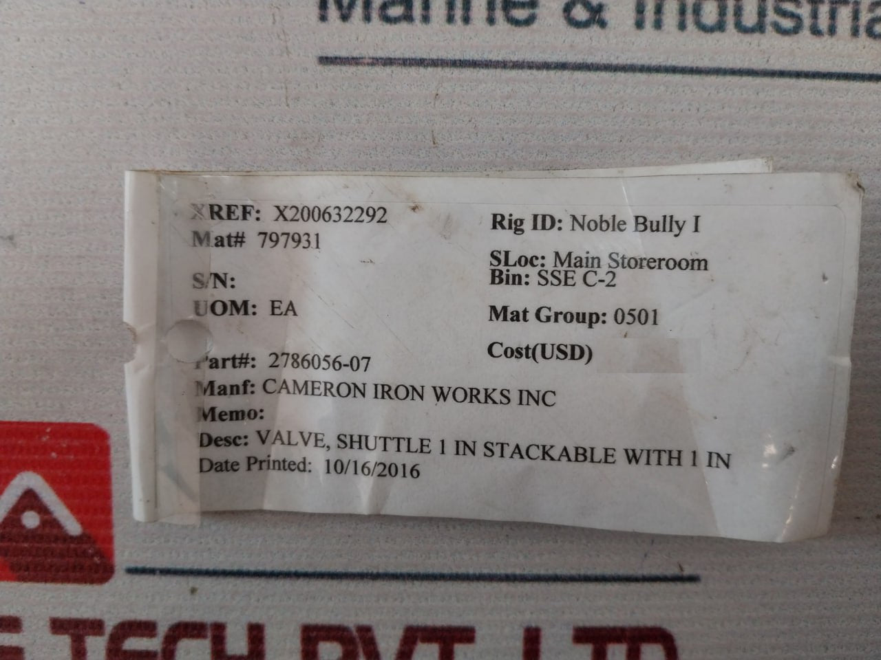 Dtl Sh1101-1 Shuttle Valve 2786056-07