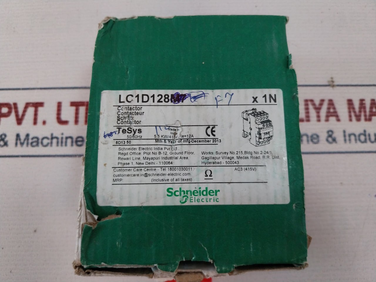 Schneider Electric Lc1D128F7 Contactor 690V