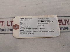Blohm And Voss 775671-2 Load Carrying For Power Slip Die C Ring