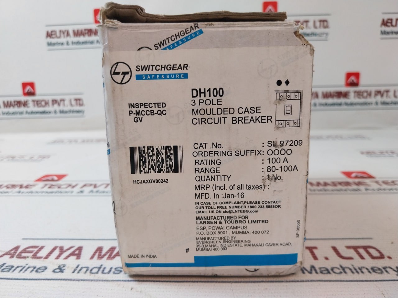 Larsen & Toubro Dh 100 3 Pole Moulded Case Circuit Breaker