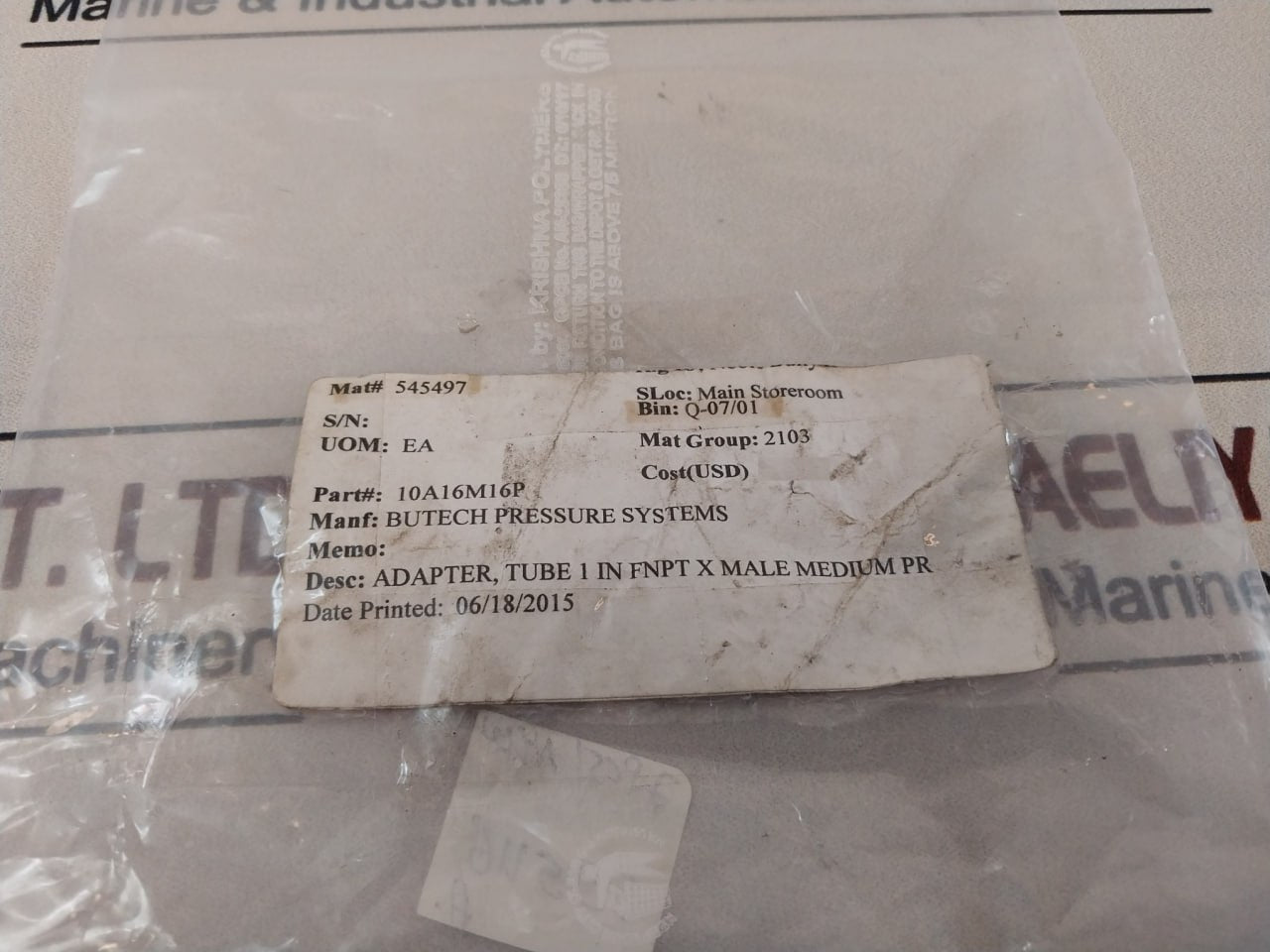 Spir Star Hnf16-mm16-1Pc Tube 1 In Fnpt X Male Medium Pr Adapter