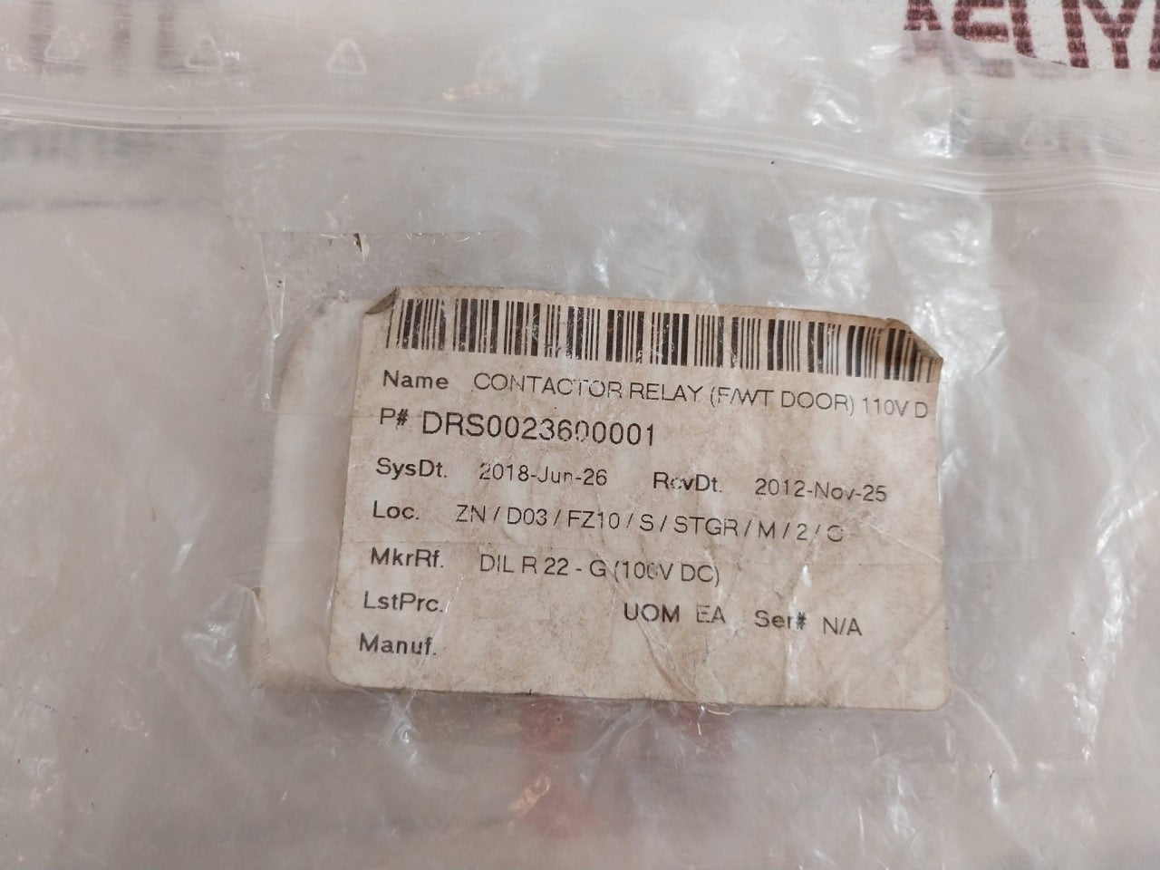 Eaton Dil Er-22-g Mini Contactor Relay 110V Dc