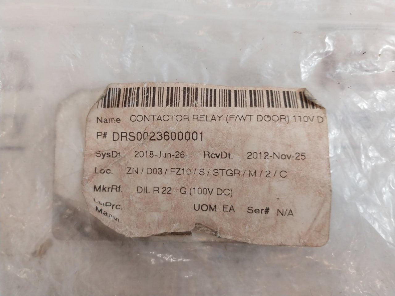 Eaton Dil Er-22-g Mini Contactor Relay 110V Dc