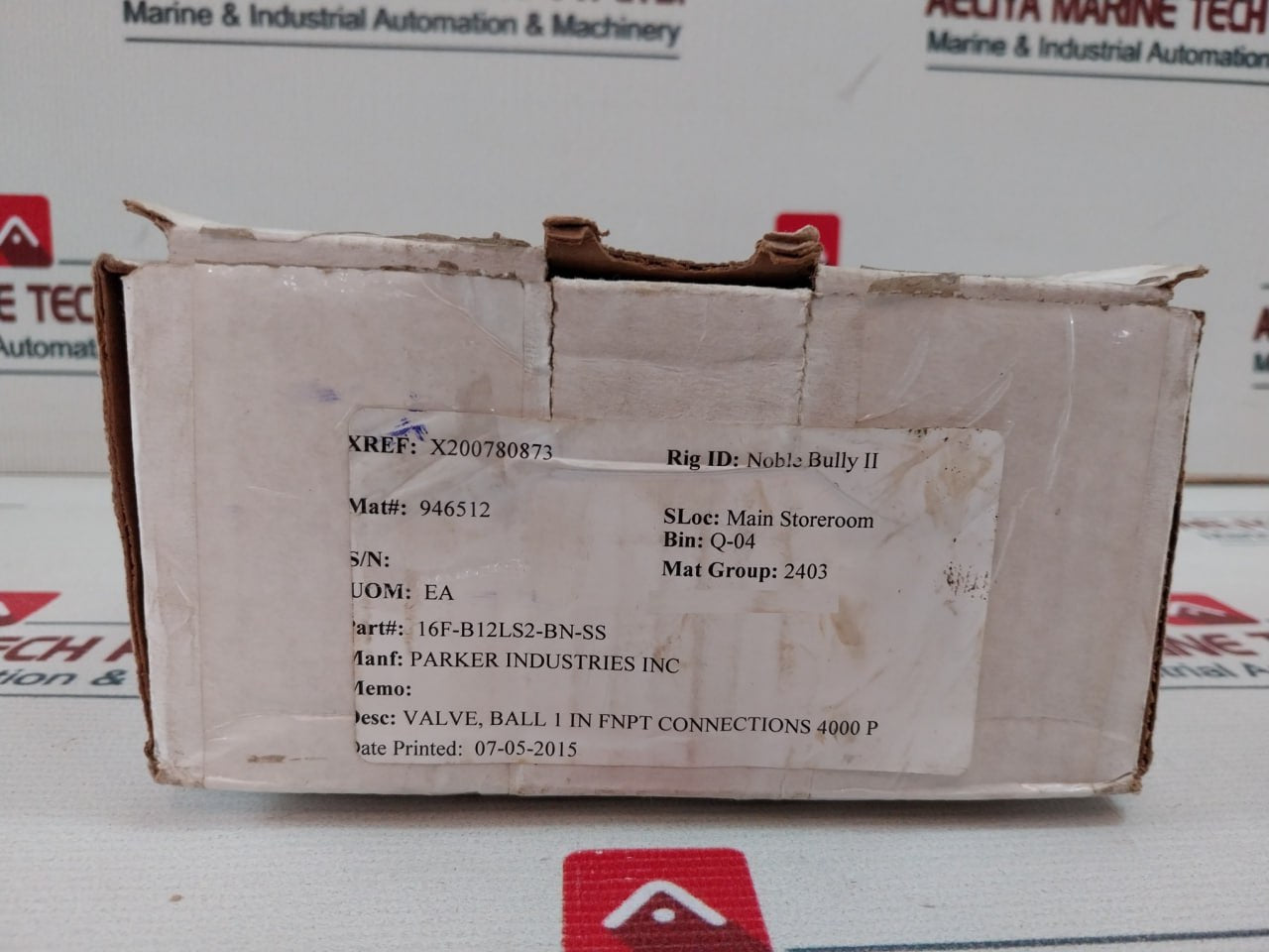 Parker 16F-b12Ls2-bn-ss Ball Valve