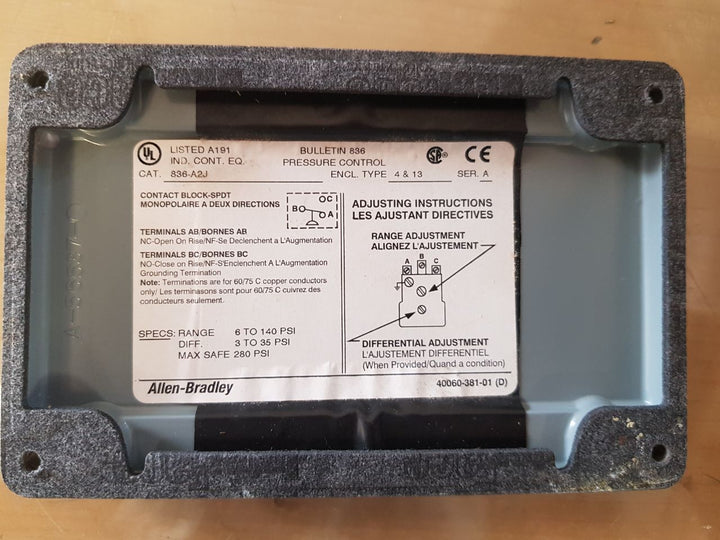 Allen - Bradley Bulletin 836 Pressure Control
