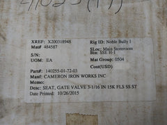 Tribocor Technologies 140255-01-72-03 Gate Valve Seat