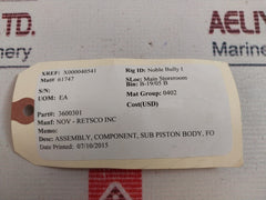 Nov 36003-01 Sub Piston Body