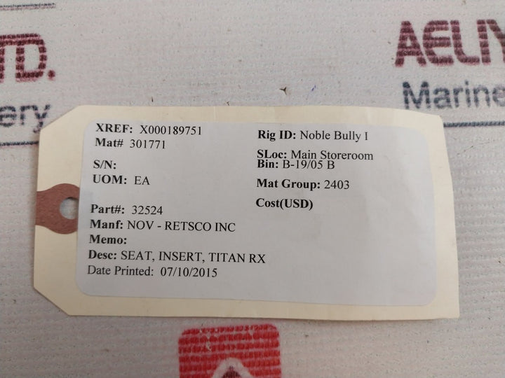 Nov-retsco 32524 Seat Insert