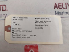 Nov-retsco 32524 Seat Insert