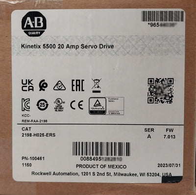 Sealed Pack Allen-bradley 2198-h025-ers Kinetix 5500 20 Amp Servo Drive Ser A