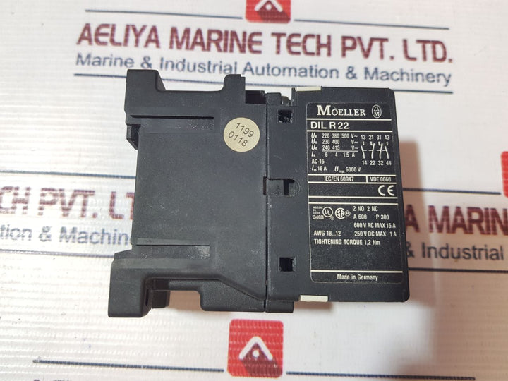 Moeller Dil R22 Contactor Relay 16A 600Vac 250Vdc