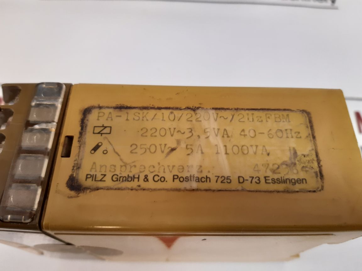 Pilz Pa-1Sk Safety Relay Pa-1 Sk/10/ 220V~/2Uzfbm