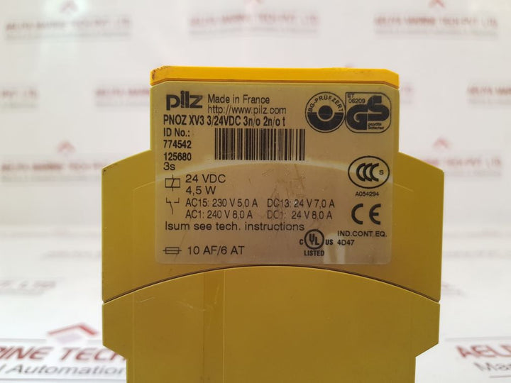 Pilz Pnoz Xv3 324 Vdc 3NO 2NO T Safety Relay 24 Vdc 4,5W