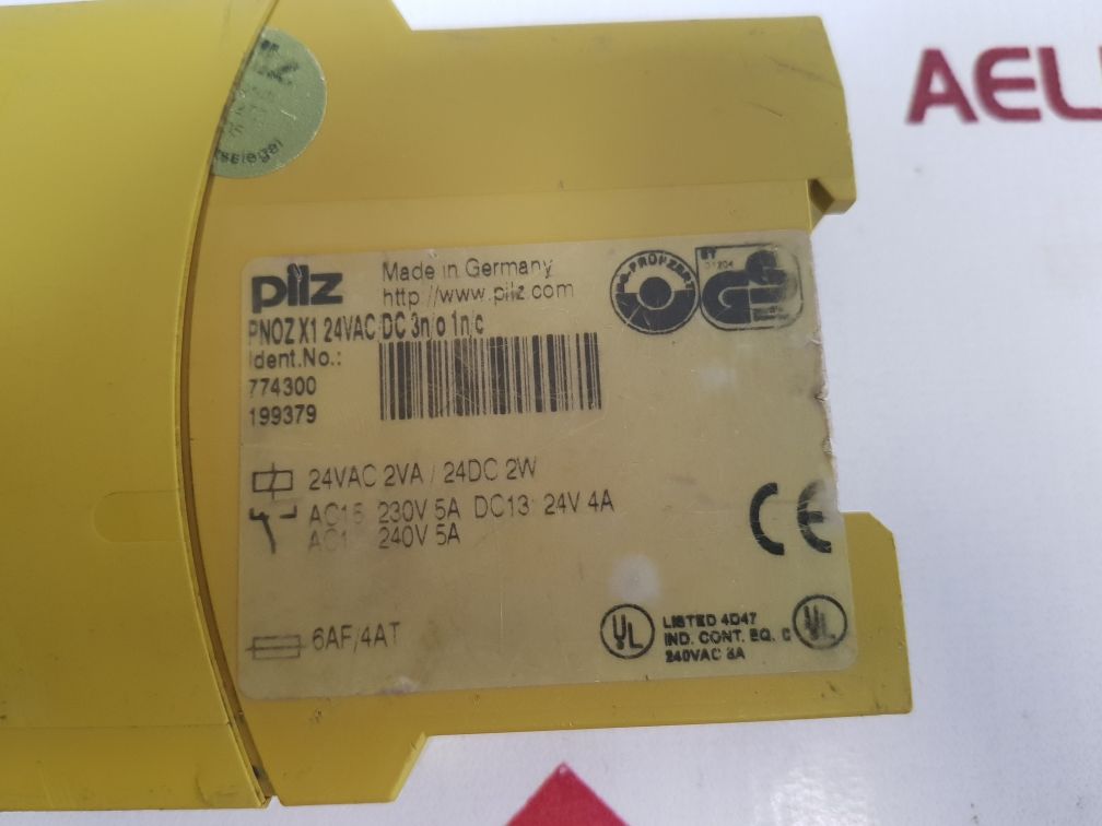Pilz Pnozx1 Safety Relay 24Vac/Dc 3N/O 1N/C