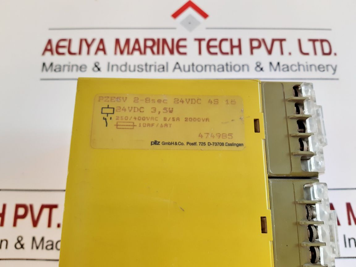 Pilz Pze5V 2-8Sec 24Vdc 4S 1O Safety Relay 24Vdc 3.5W