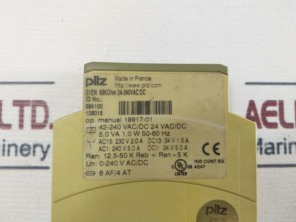 Pilz S1En 50K Ohm 24-240Vac/Dc Safety Relay
