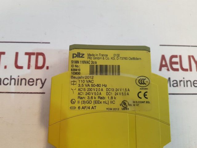 Pilz S1Mn 110Vac 2C/O Relay 839410 103630